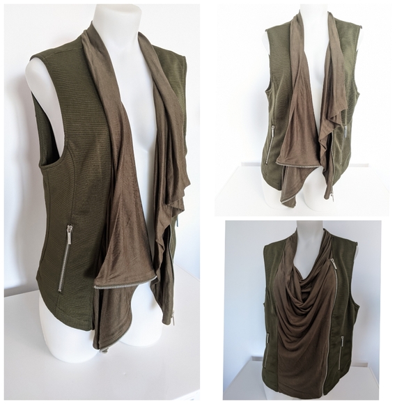 Rare Kim Kardashian Khaki Vest Jacket Sz L NWT - Picture 2 of 10